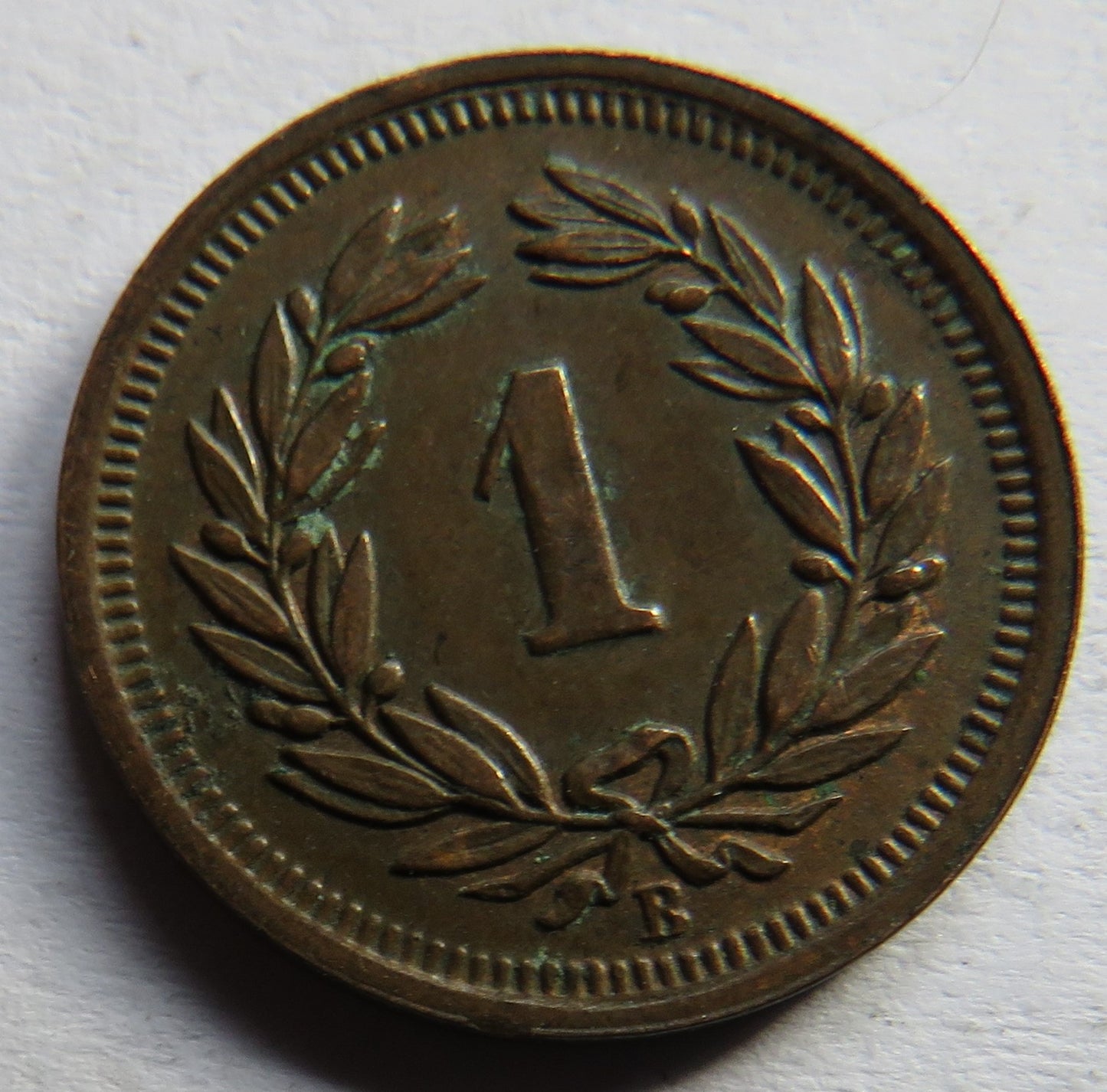 1933 Switzerland One Rappen Coin