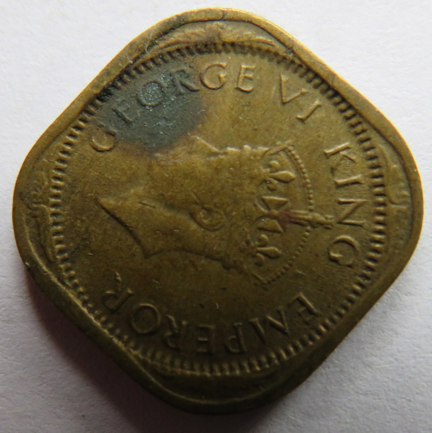 1943 King George VI India 1/2 Anna Coin