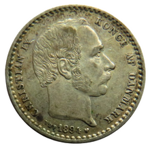 Load image into Gallery viewer, 1894 Denmark Silver 25 Ore Coin
