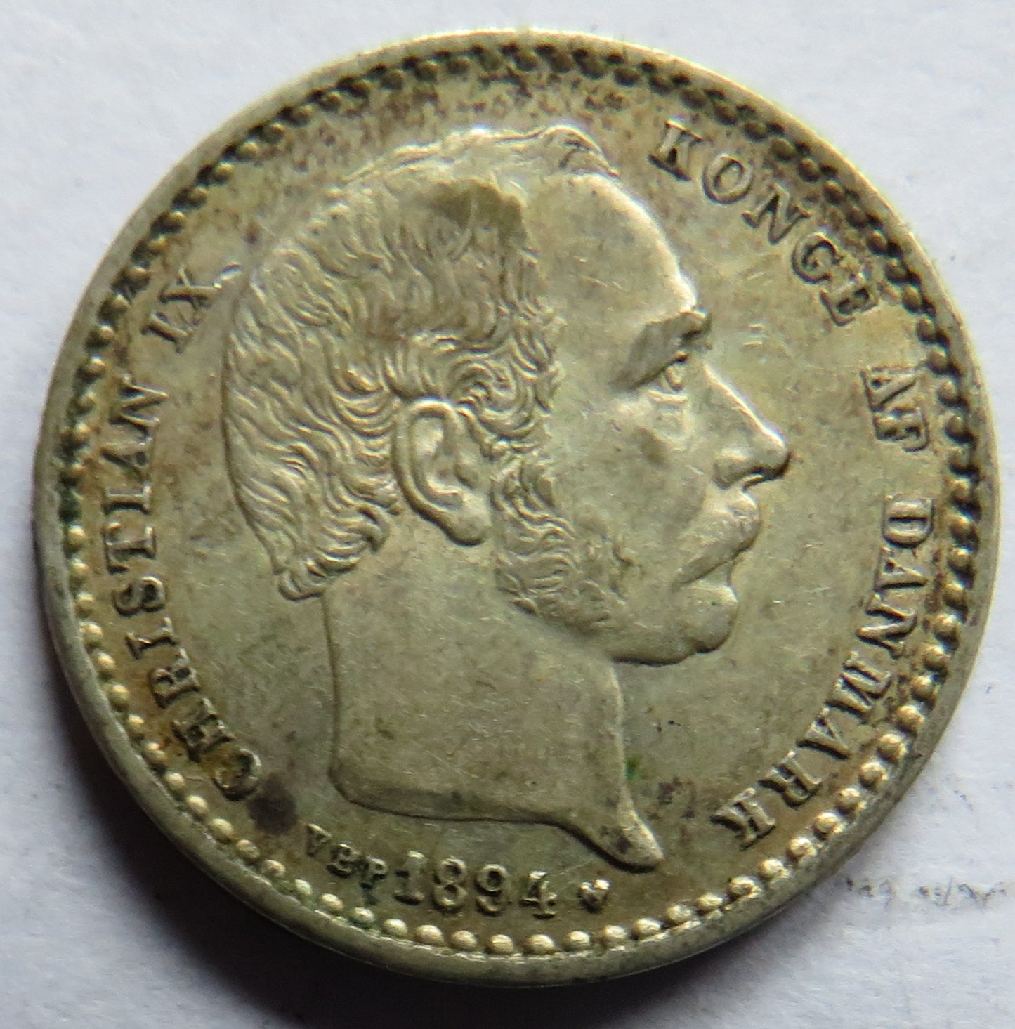 1894 Denmark Silver 25 Ore Coin