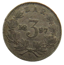Load image into Gallery viewer, 1897 South Africa Silver Threepence Coin
