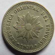 Load image into Gallery viewer, 1936 Uruguay One Centesimo Coin

