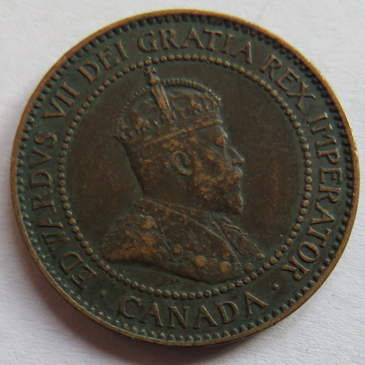 1907-H King Edward VII Canada One Cent Coin Scarce