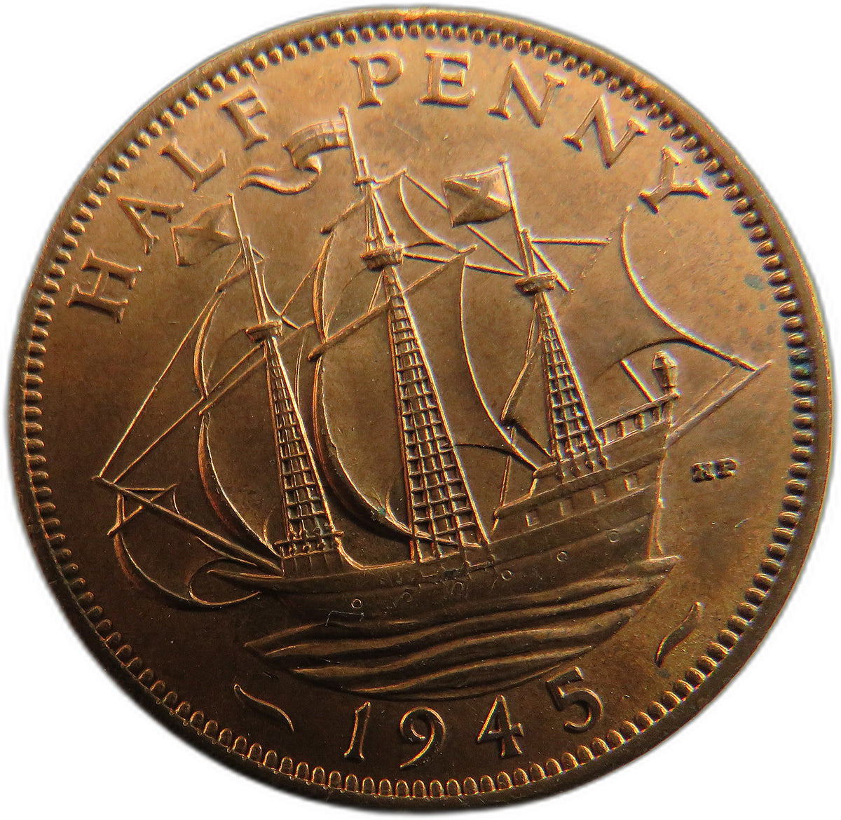 1945 King George VI Halfpenny Coin In High Grade - Great Britain