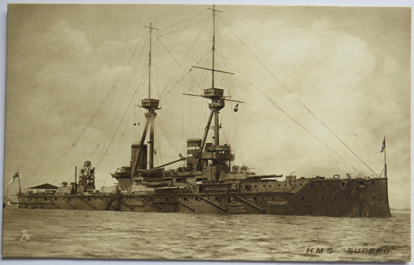 Vintage Warship Postcard of H.M.S. "Caesar"