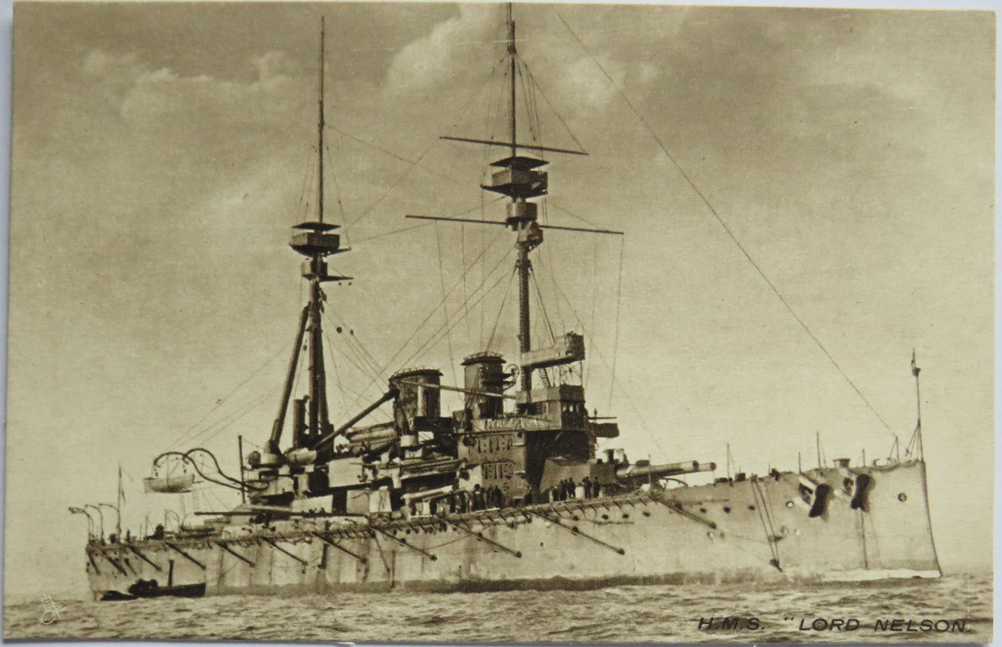 Vintage Warship Postcard of H.M.S. "Lord Nelson"