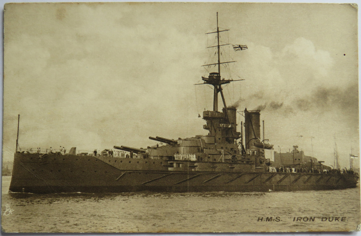 Vintage Warship Postcard of H.M.S. "Iron Duke"