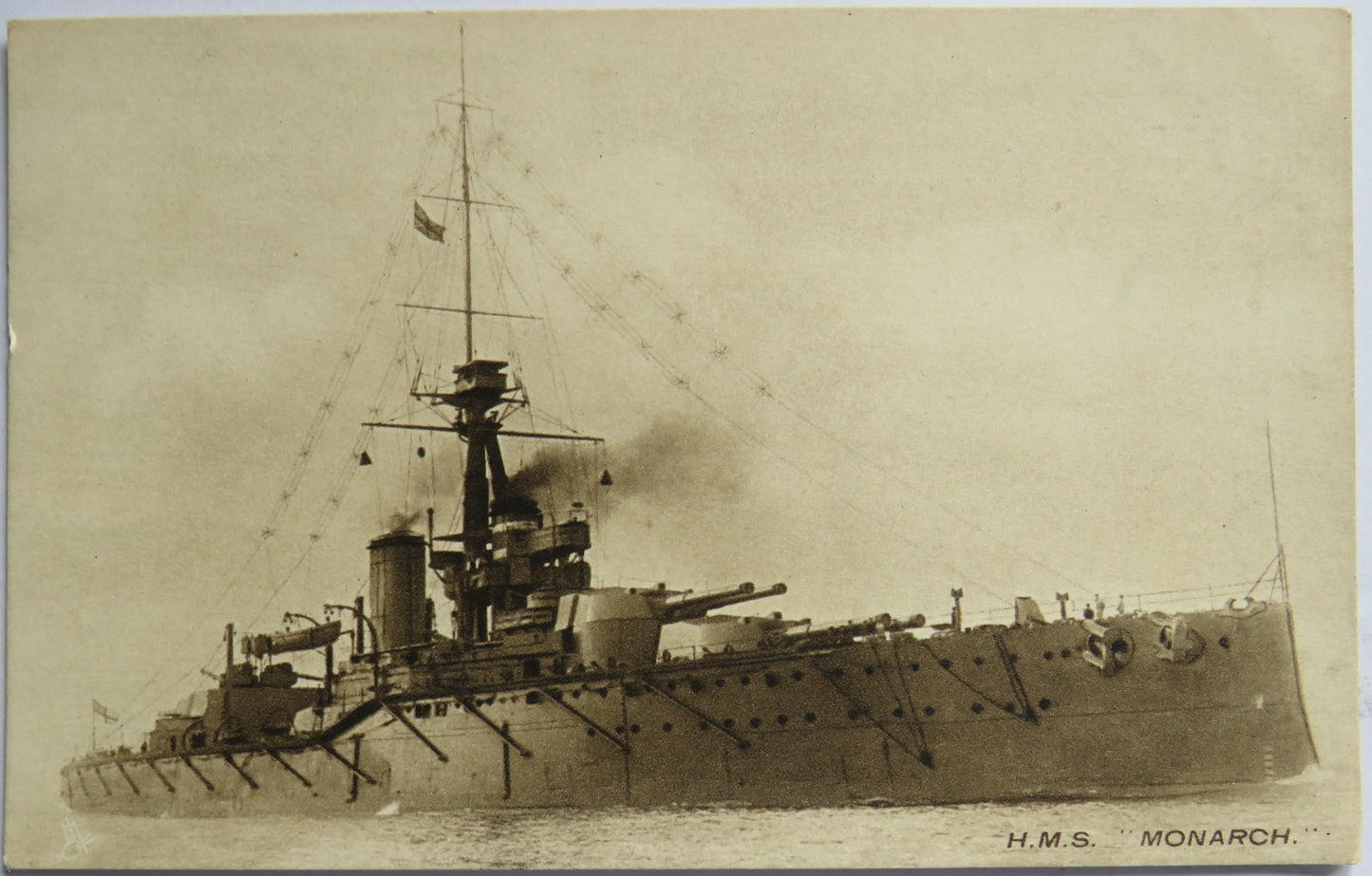 Vintage Warship Postcard of H.M.S. "Monarch"