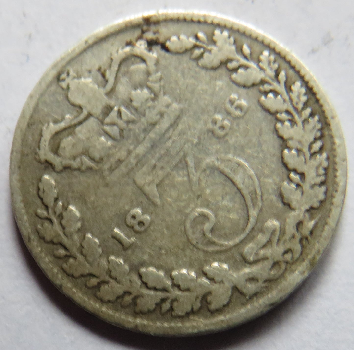 1886 Queen Victoria Young Head Silver Threepence Coin - Great Britain