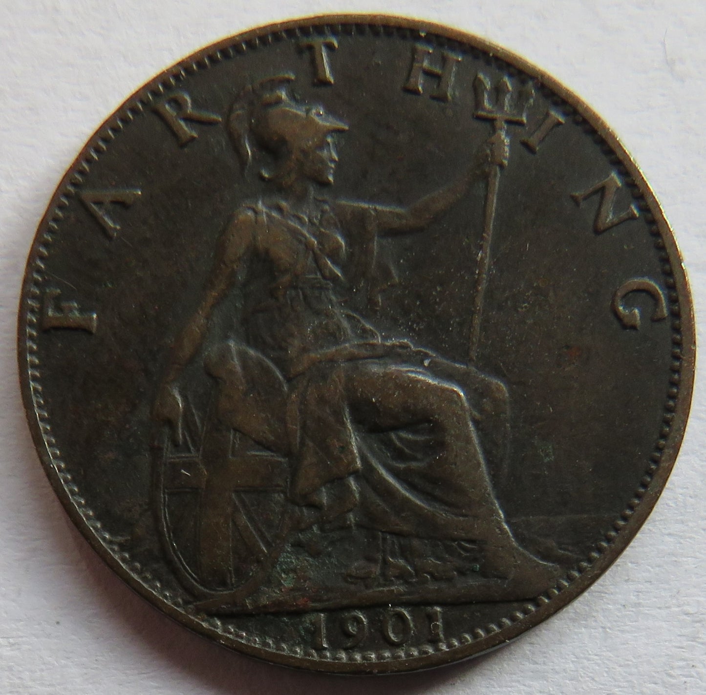 1901 Queen Victoria Farthing Coin - Great Britain