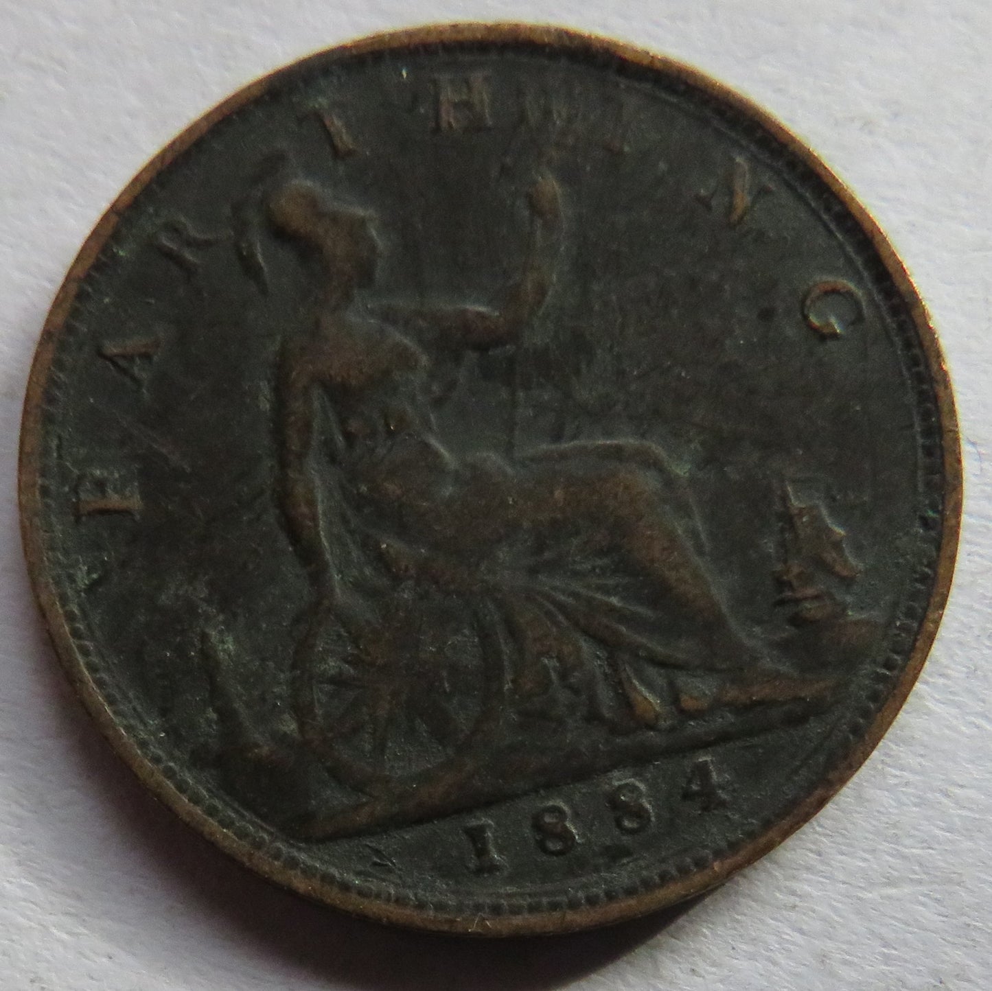 1884 Queen Victoria Farthing Coin - Great Britain