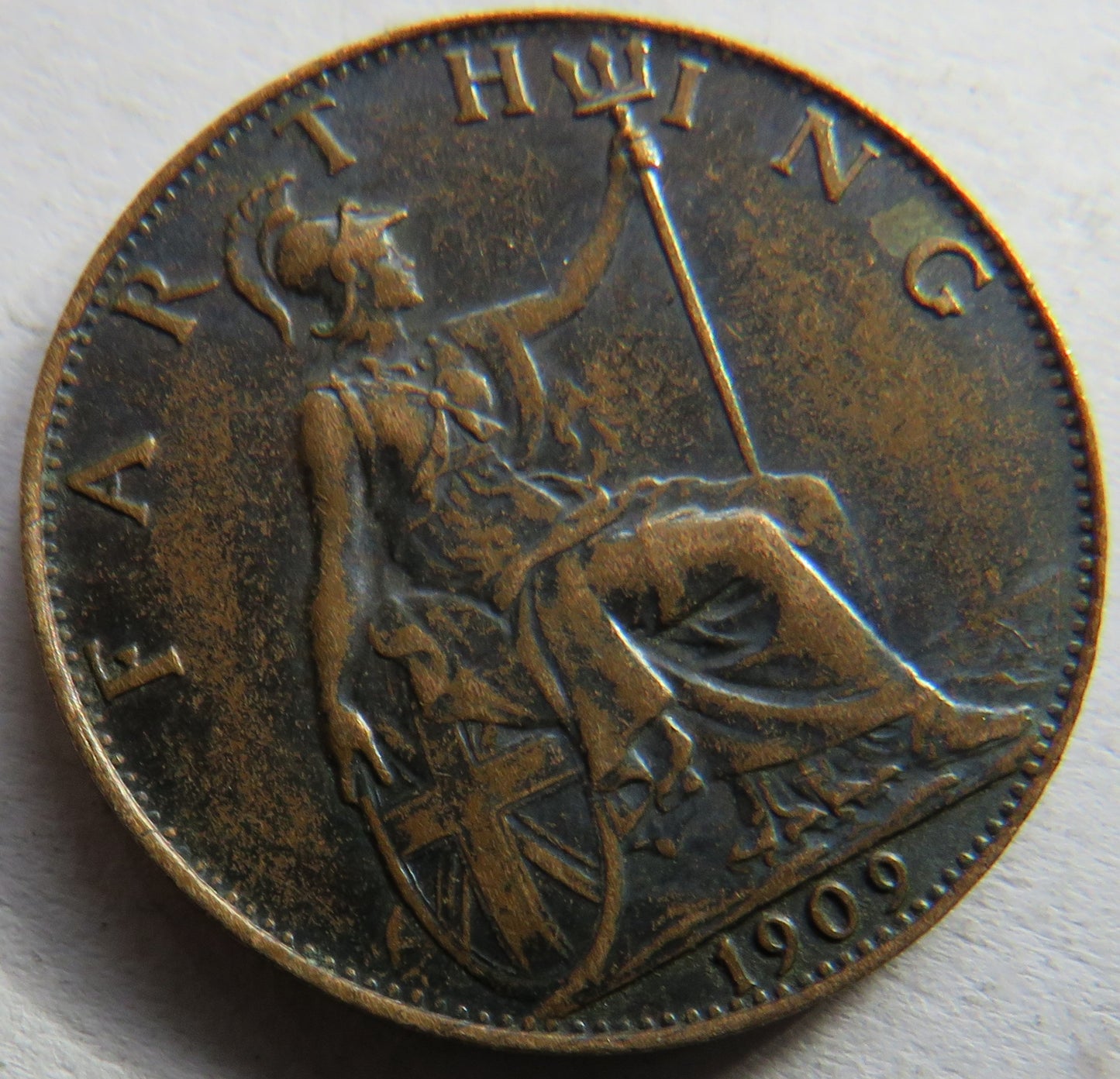 1909 King Edward VII Farthing Coin - Great Britain