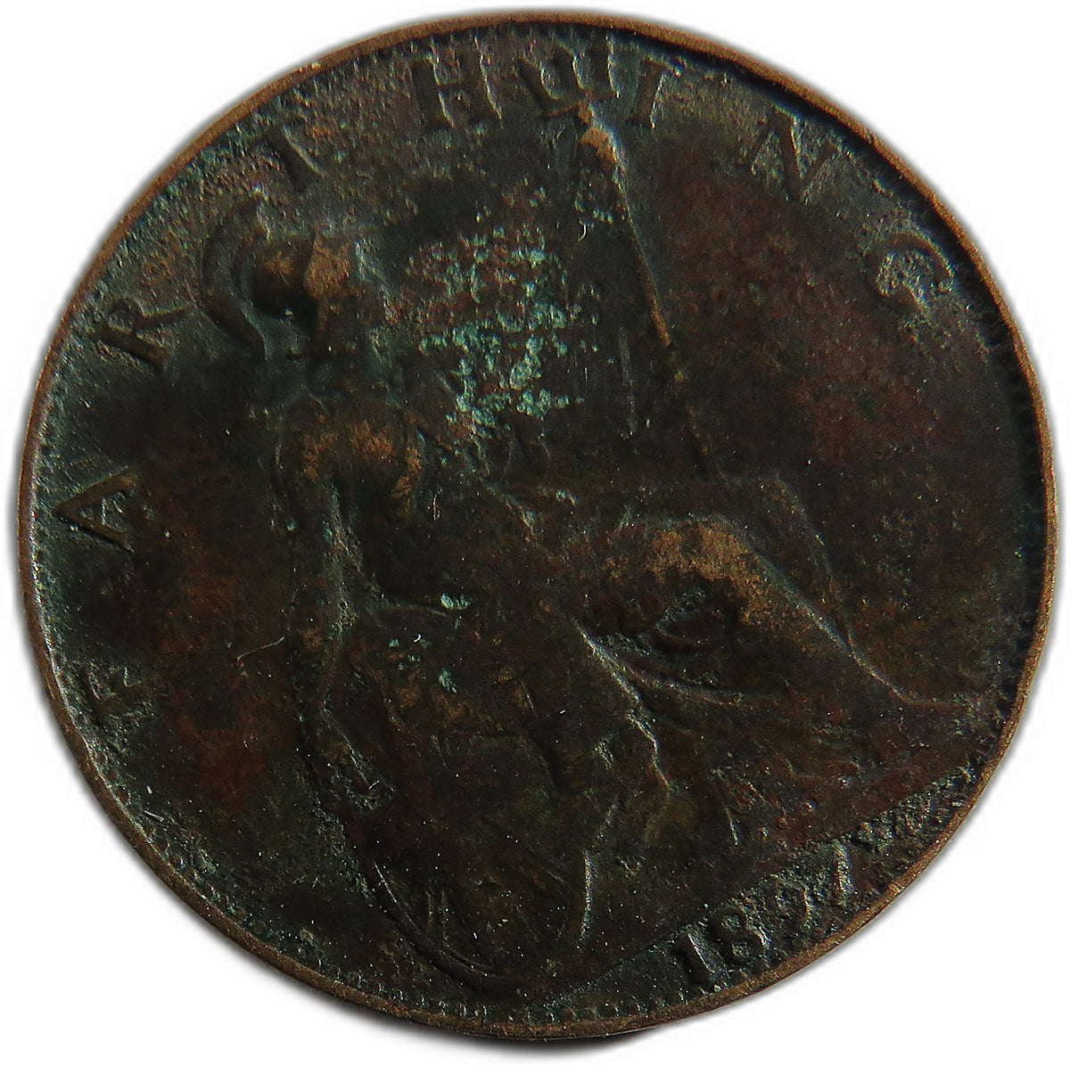 1897 Queen Victoria Farthing Coin - Great Britain