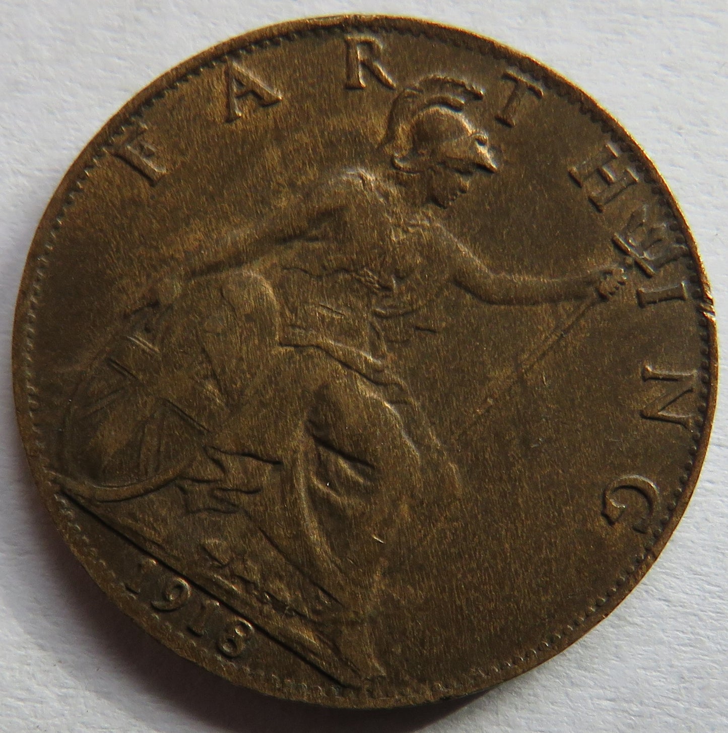 1918 King George V Farthing Coin In Better Grade