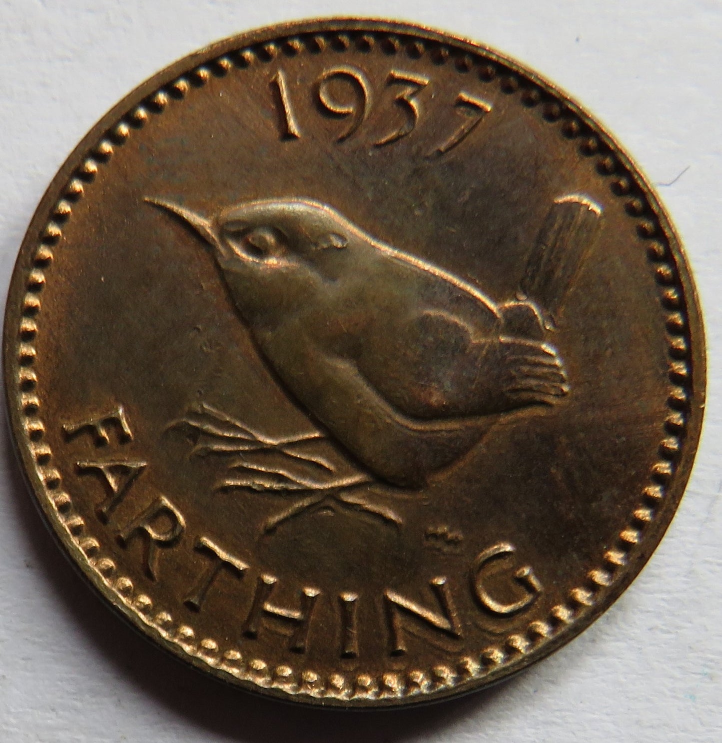 1937 King George VI Farthing Coin In High Grade