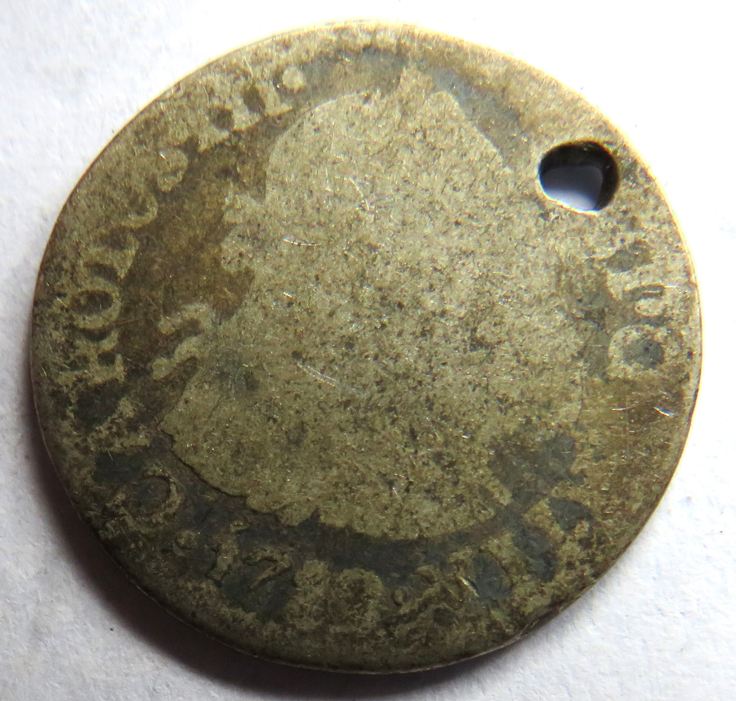 1782 Spanish Colonial Silver 1/2 Real Coin