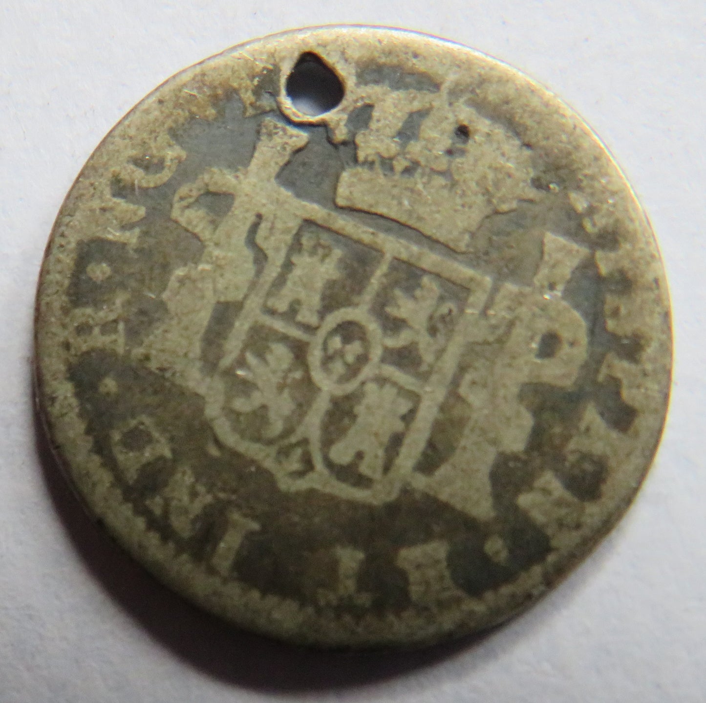 1782 Spanish Colonial Silver 1/2 Real Coin