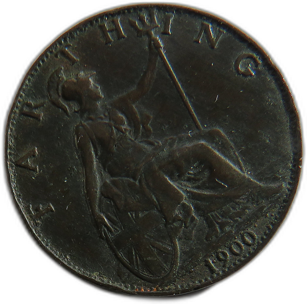 1900 Queen Victoria Farthing Coin - Great Britain