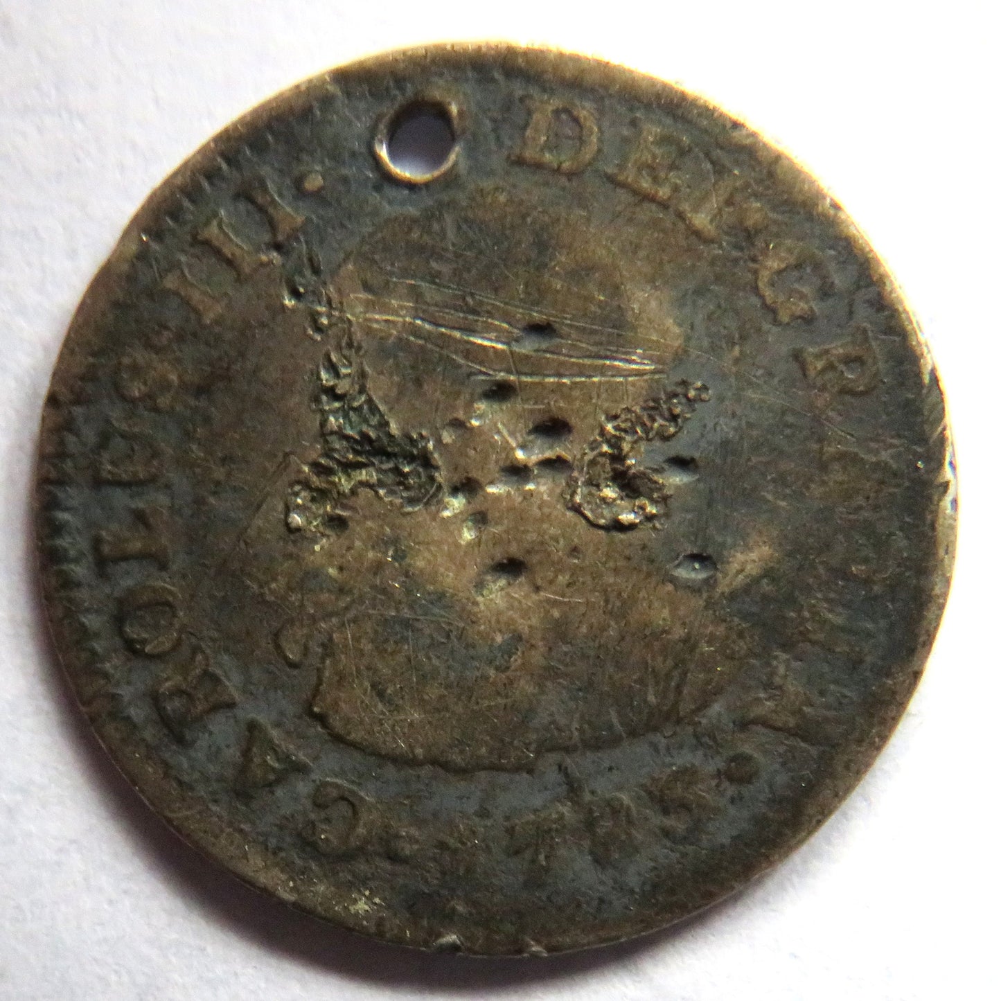 1783 Spanish Mexico Silver 1/2 Real Coin