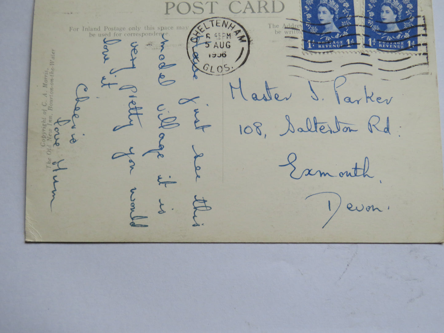 Vintage Postcard of The Model Village Bourton-On-The Water 1956
