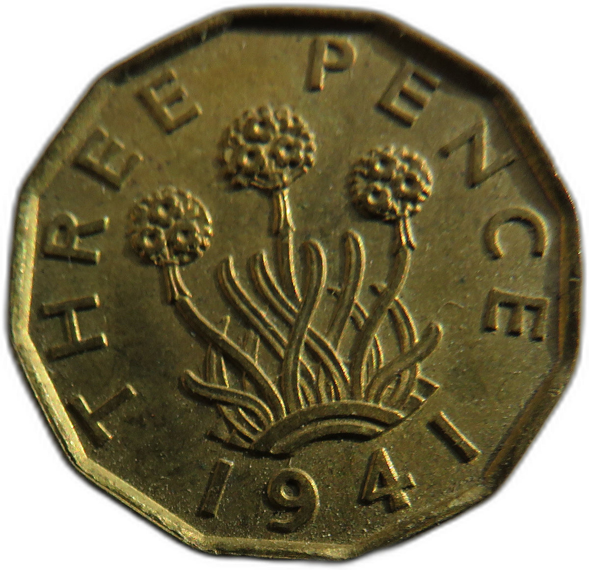 1941 King George VI Brass Threepence Coin In High Grade - Great Britain