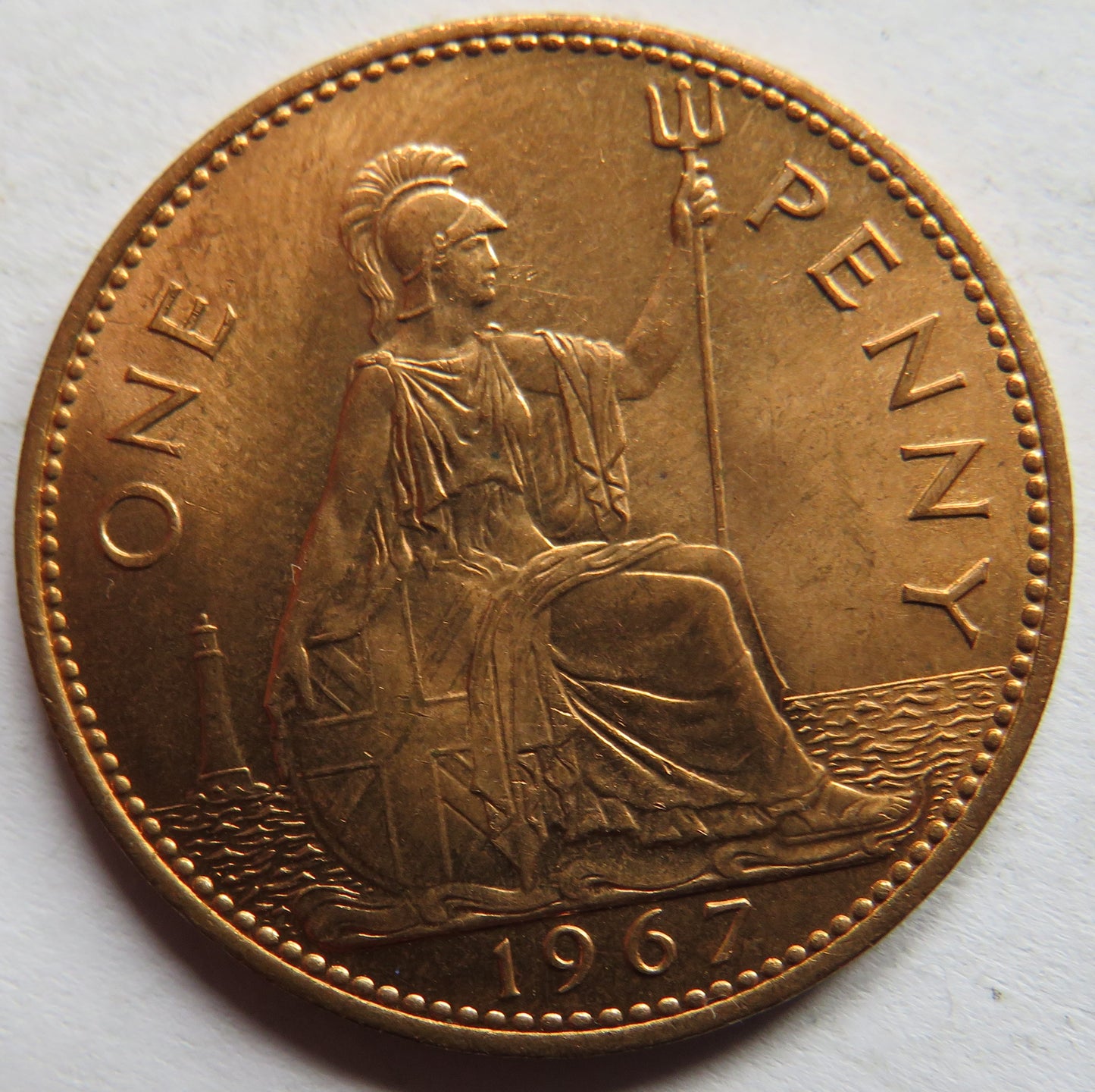1967 Queen Elizabeth II One Penny Coin In High Grade