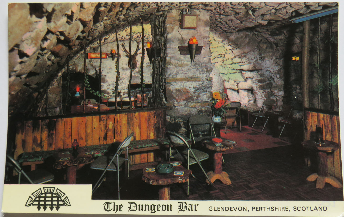 Vintage Postcard of The Dungeon Bar Glendevon, Perthshire