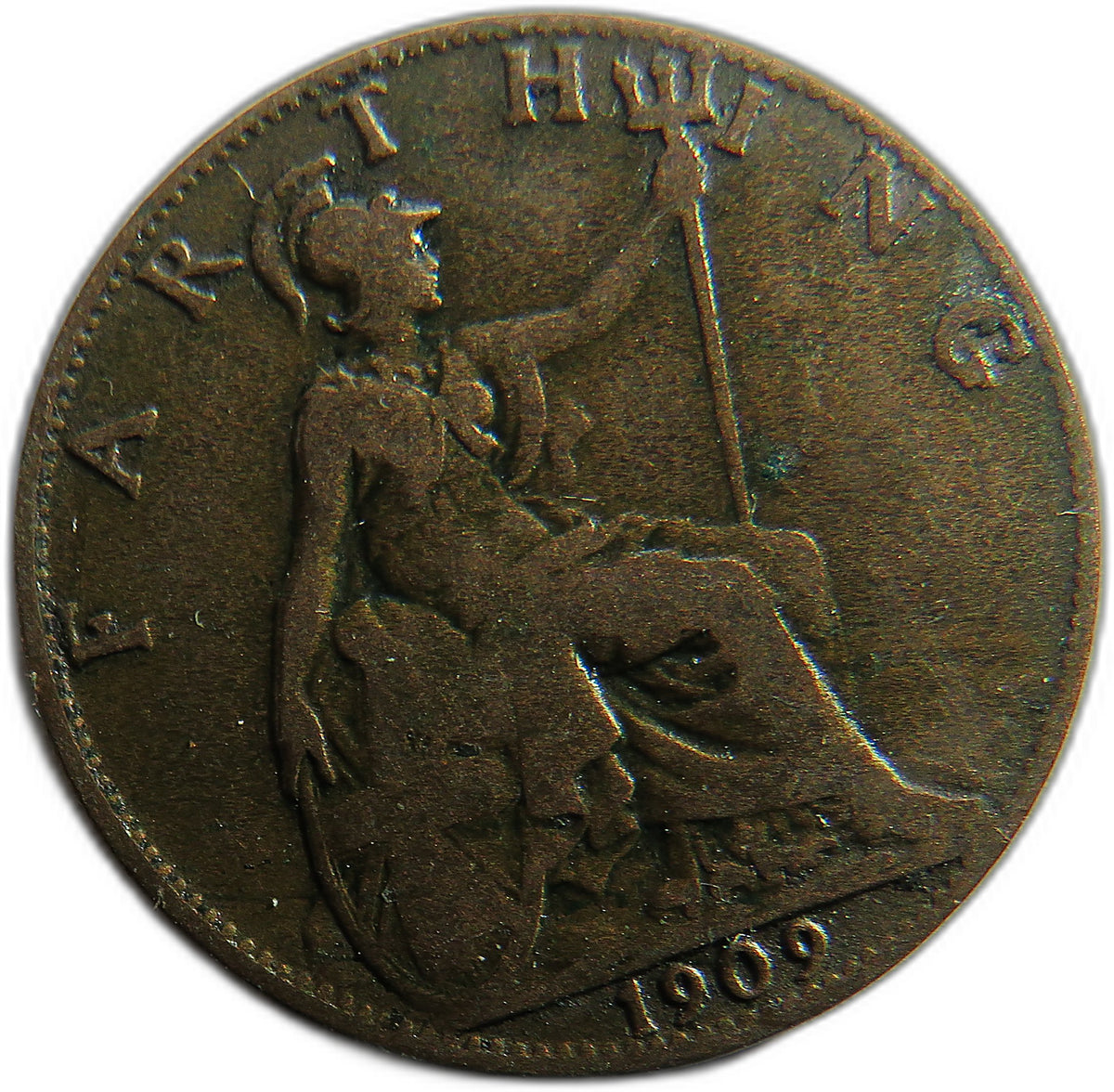1909 King Edward VII Farthing Coin - Great Britain