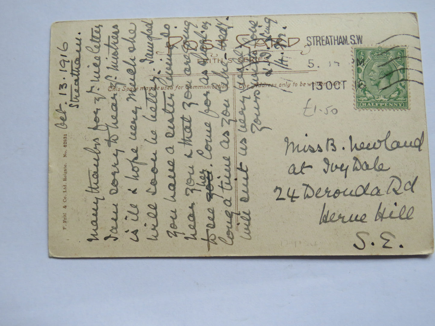 Vintage Postcard of Hindhead Nutcombe Valley Miss James Walk