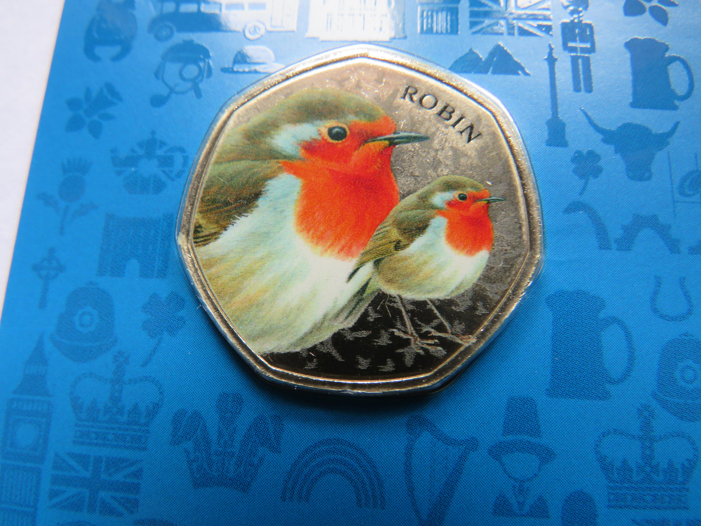Great British Birds Robin Collector Edition Coin In Shape of 50p By Westminster