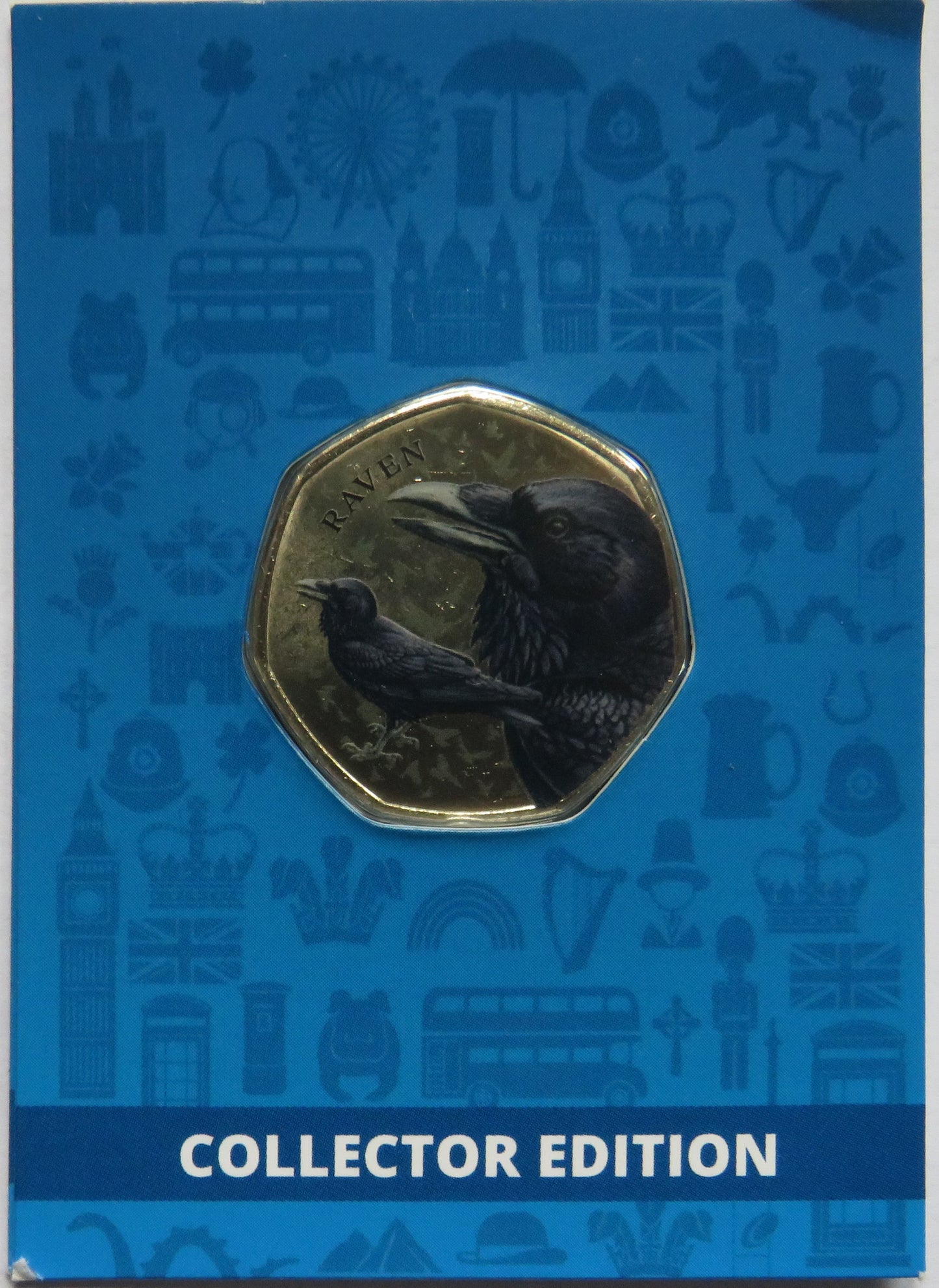 Great British Birds Raven Collector Edition Coin In Shape of 50p By Westminster