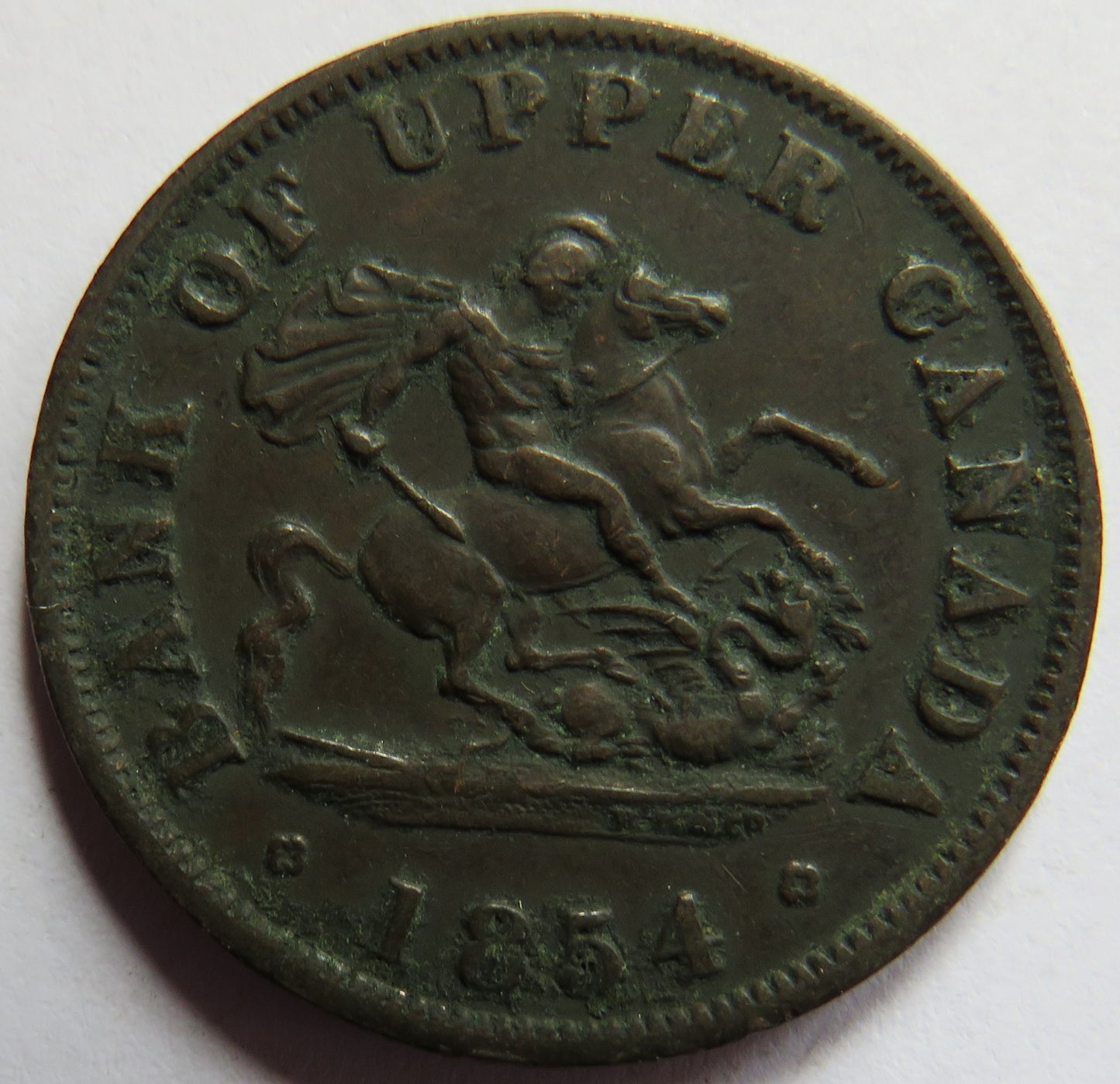 1854 Bank Of Upper Canada Half Penny Bank Token