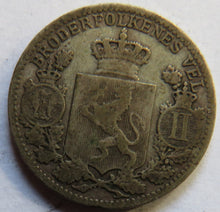 Load image into Gallery viewer, 1900 Norway Silver 25 Ore Coin
