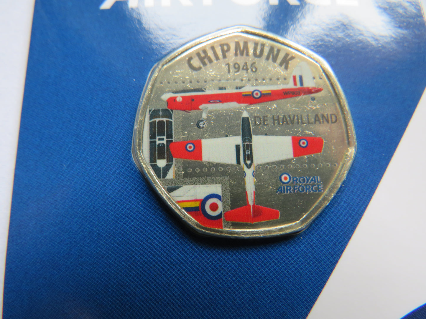 Royal Air Force Chipmunk 1946 DE Havilland In Shape of 50p By Westminster