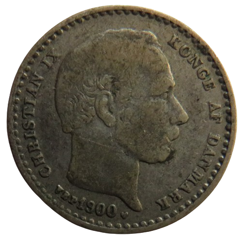 1900 Denmark Silver 25 Ore Coin