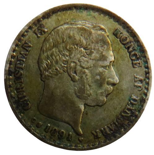 1891 Denmark Silver 10 Ore Coin