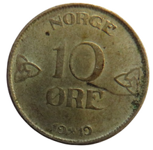 Load image into Gallery viewer, 1919 Norway Silver 10 Ore Coin
