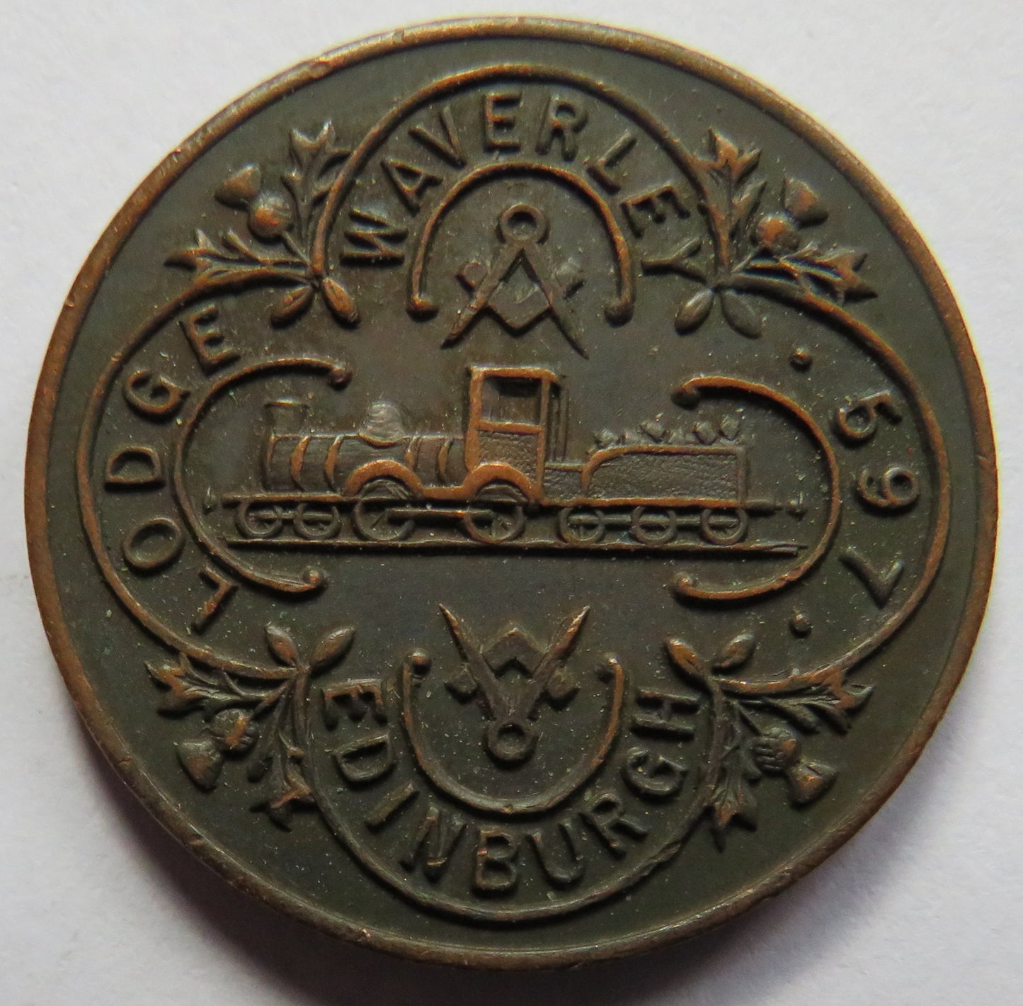 Lodge Waverly 597 Edinburgh Masonic Mark Token