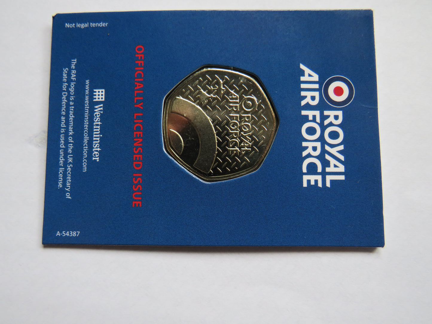Royal Air Force Beaufighter 1939 Bristol Coin In Shape of 50p By Westminster