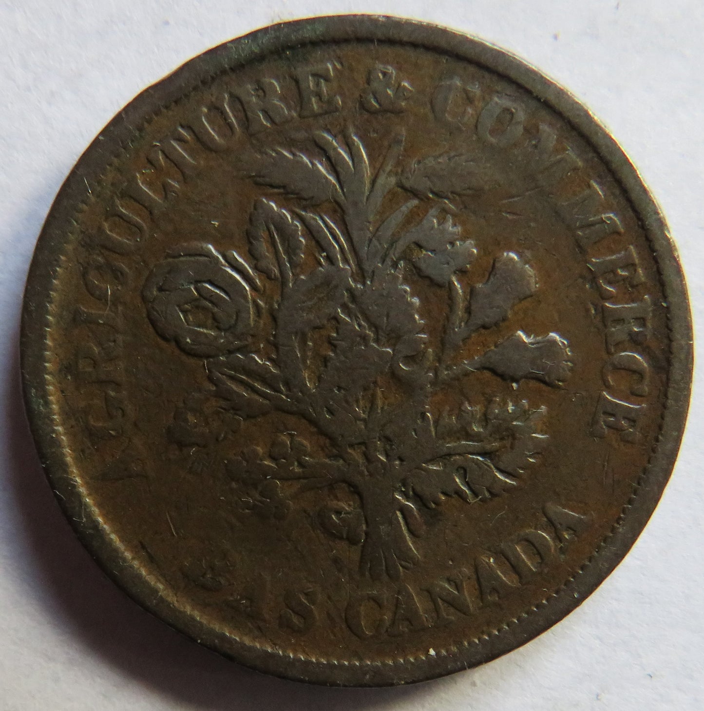 Agriculture & Commerce Bas Canada Un Sou Montreal Token