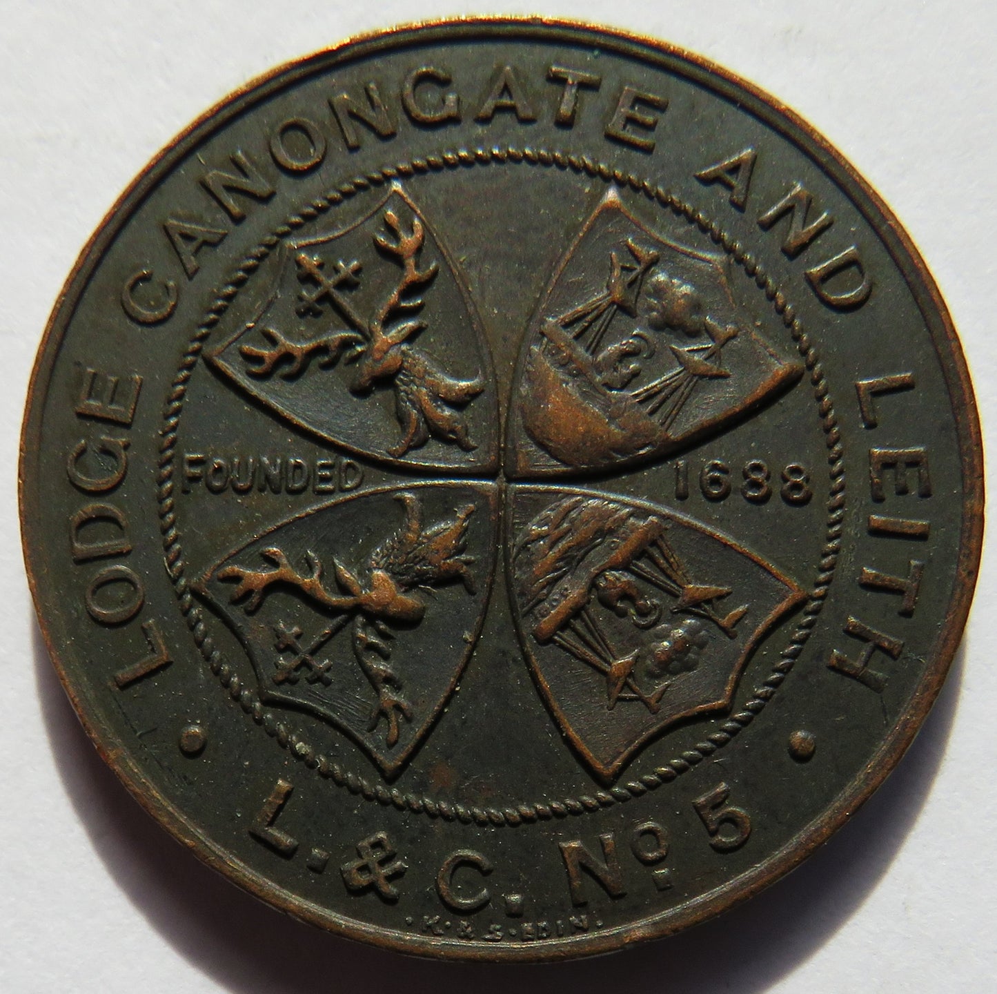 Lodge Canongate and Leith L. & C. No 5 Masonic Token