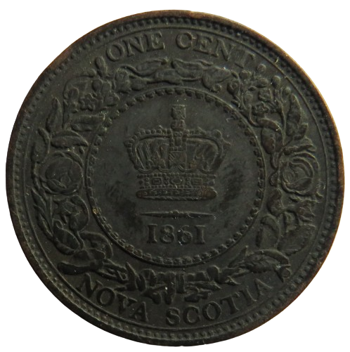 1861 Queen Victoria Nova Scotia One Cent Coin