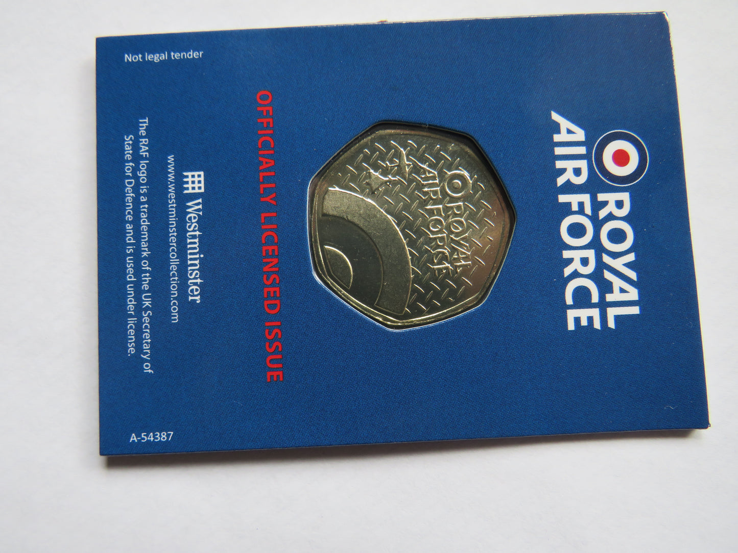 Royal Air Force C47 Dakota 1941 Douglas Coin In Shape of 50p By Westminster