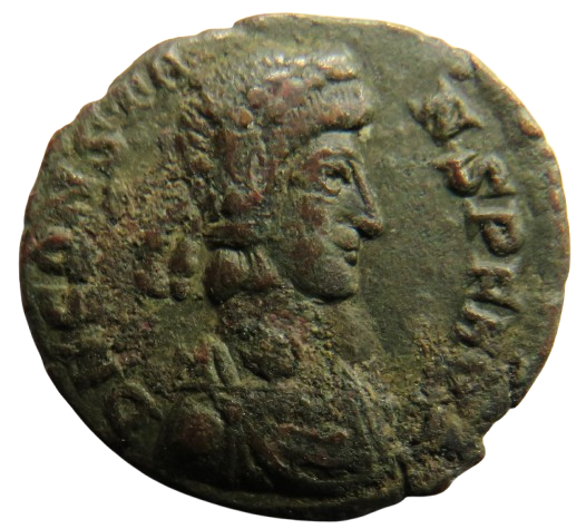 (348-350AD) Constans I Roman Coin Phoenix Standing on Globe
