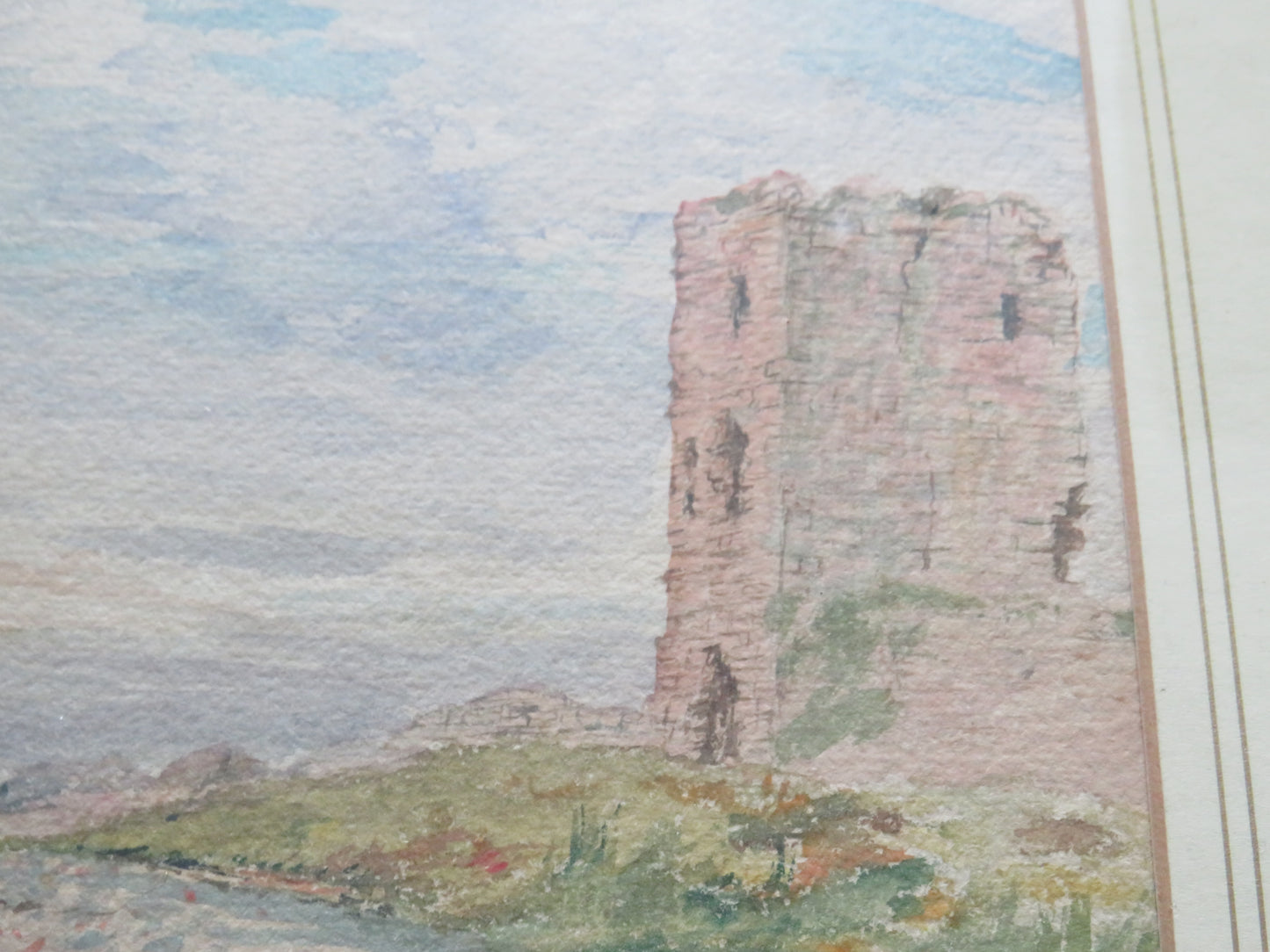 Antique Watercolour Coastal / Castle Scene By Peter Wishart ARSA (SCOTTISH 1846 - 1932)