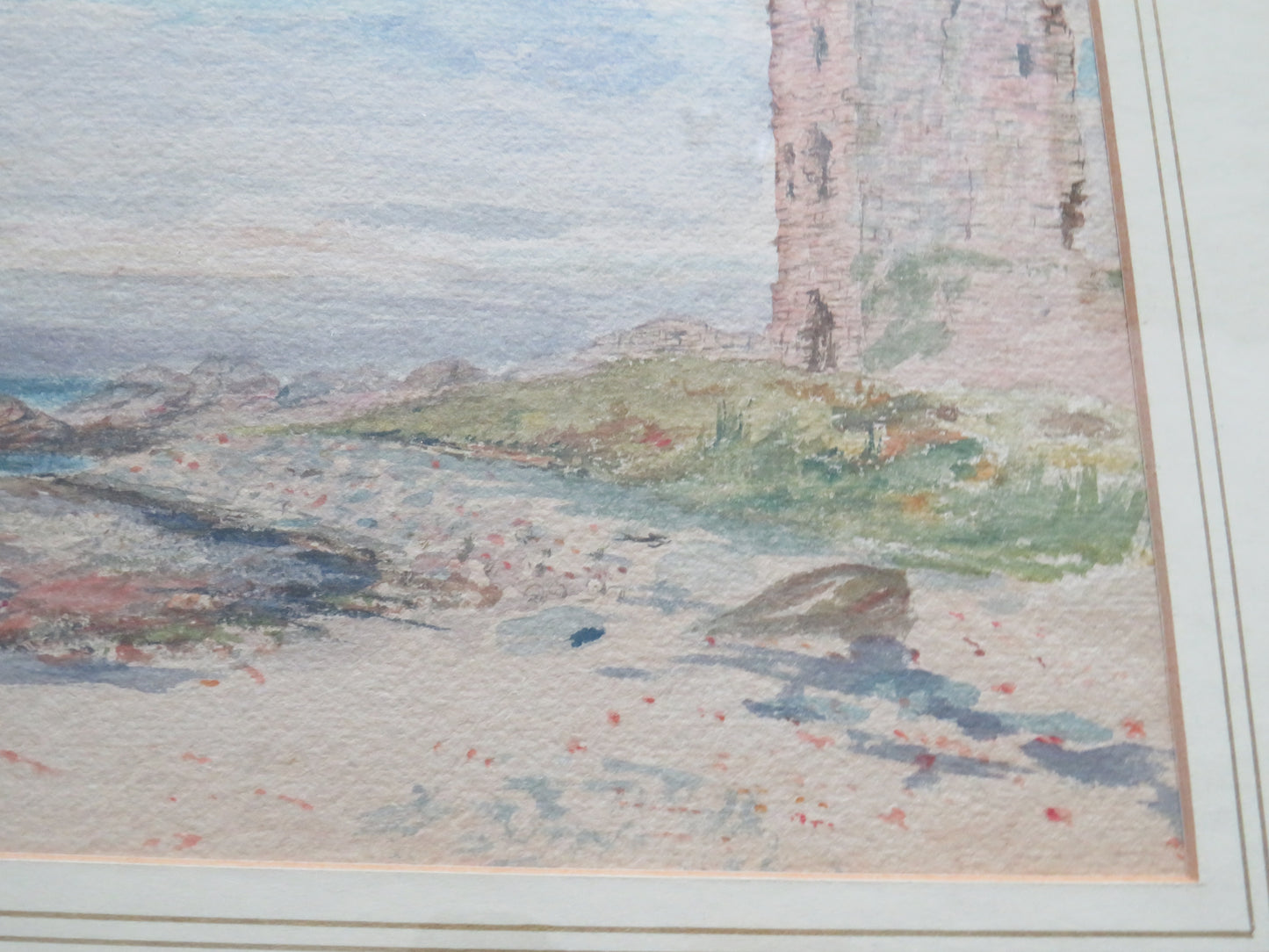 Antique Watercolour Coastal / Castle Scene By Peter Wishart ARSA (SCOTTISH 1846 - 1932)