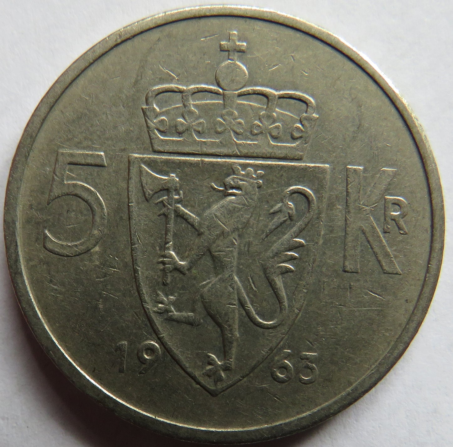 1963 Norway 5 Kroner Coin
