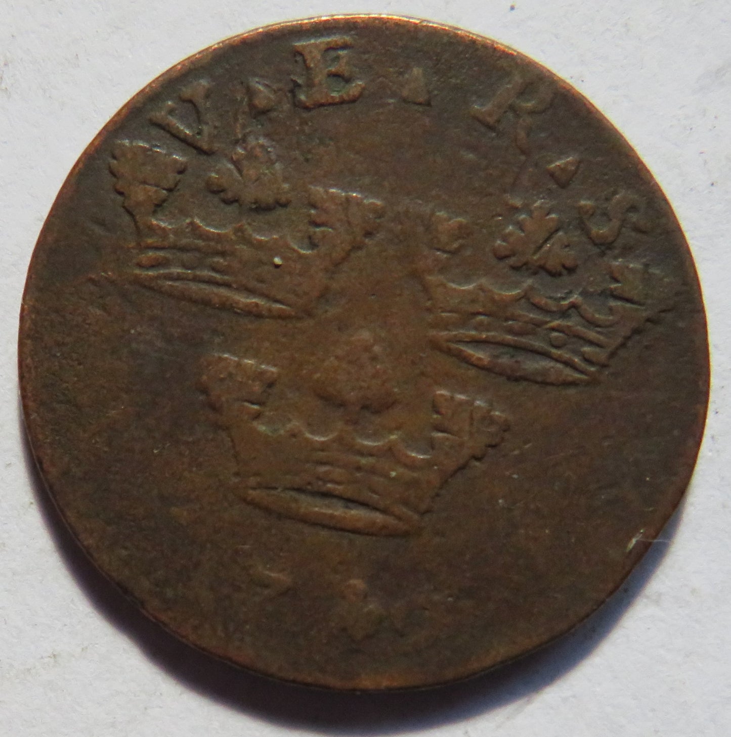 1719 Sweden 1 Öre Kopparmynt Coin