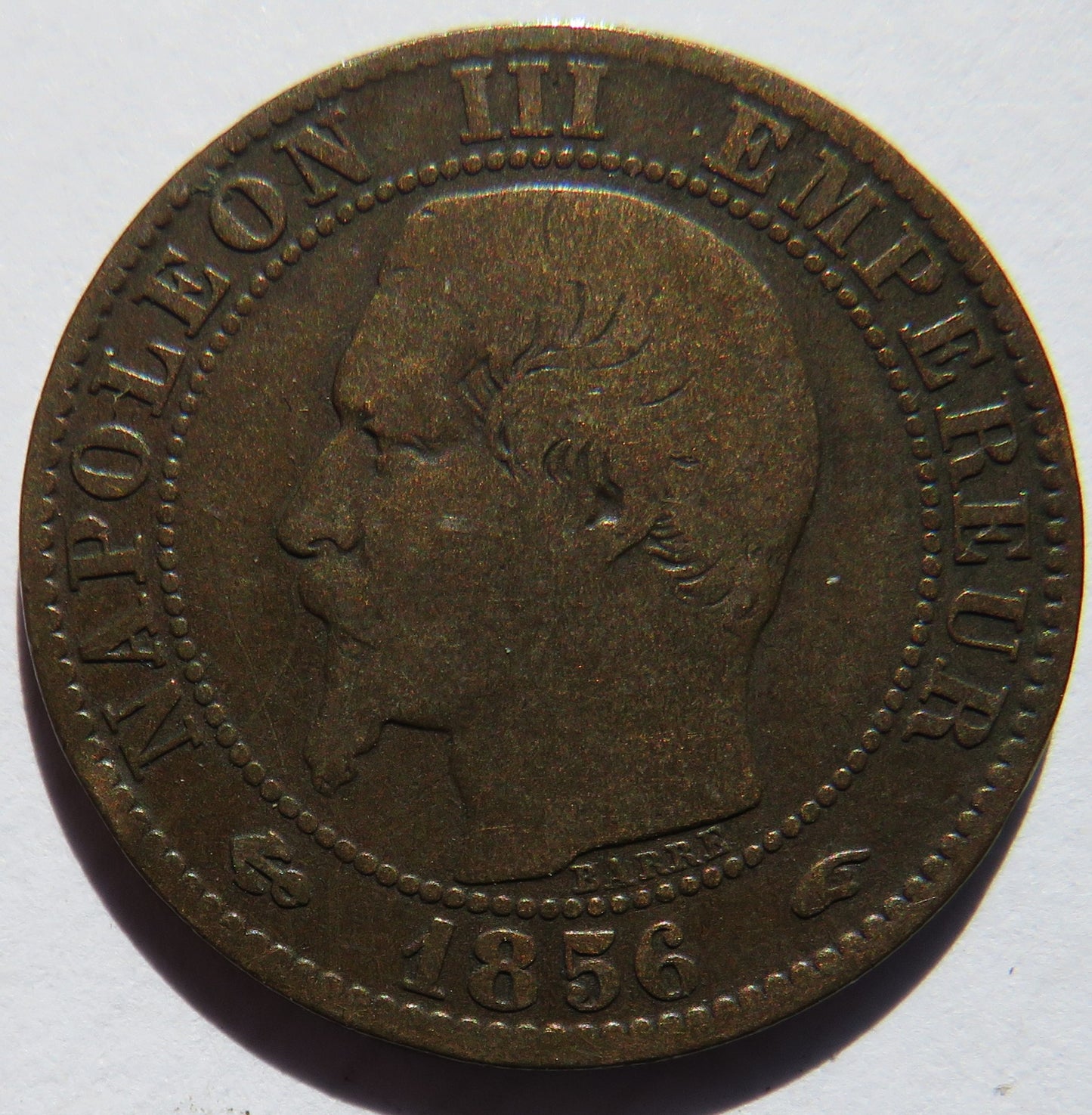 1856-A France Napoleon III 5 Centimes Coin