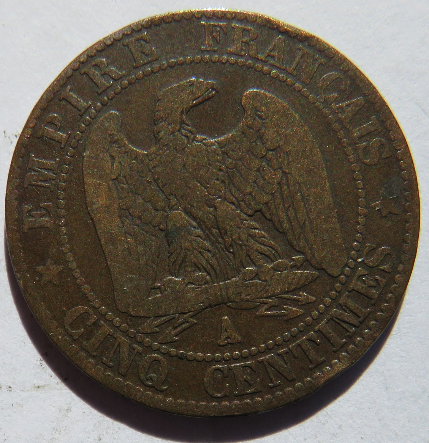 1856-A France Napoleon III 5 Centimes Coin